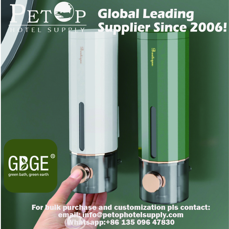 Wall Mounted Green Bathroom Soap Dispenser Push Type Liquid Soap ...